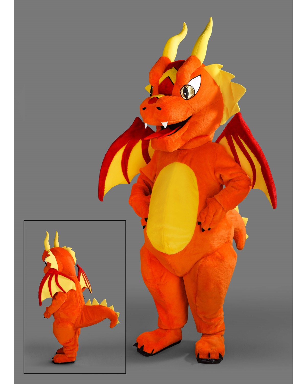 Fiery Dragon Mascot Costume
